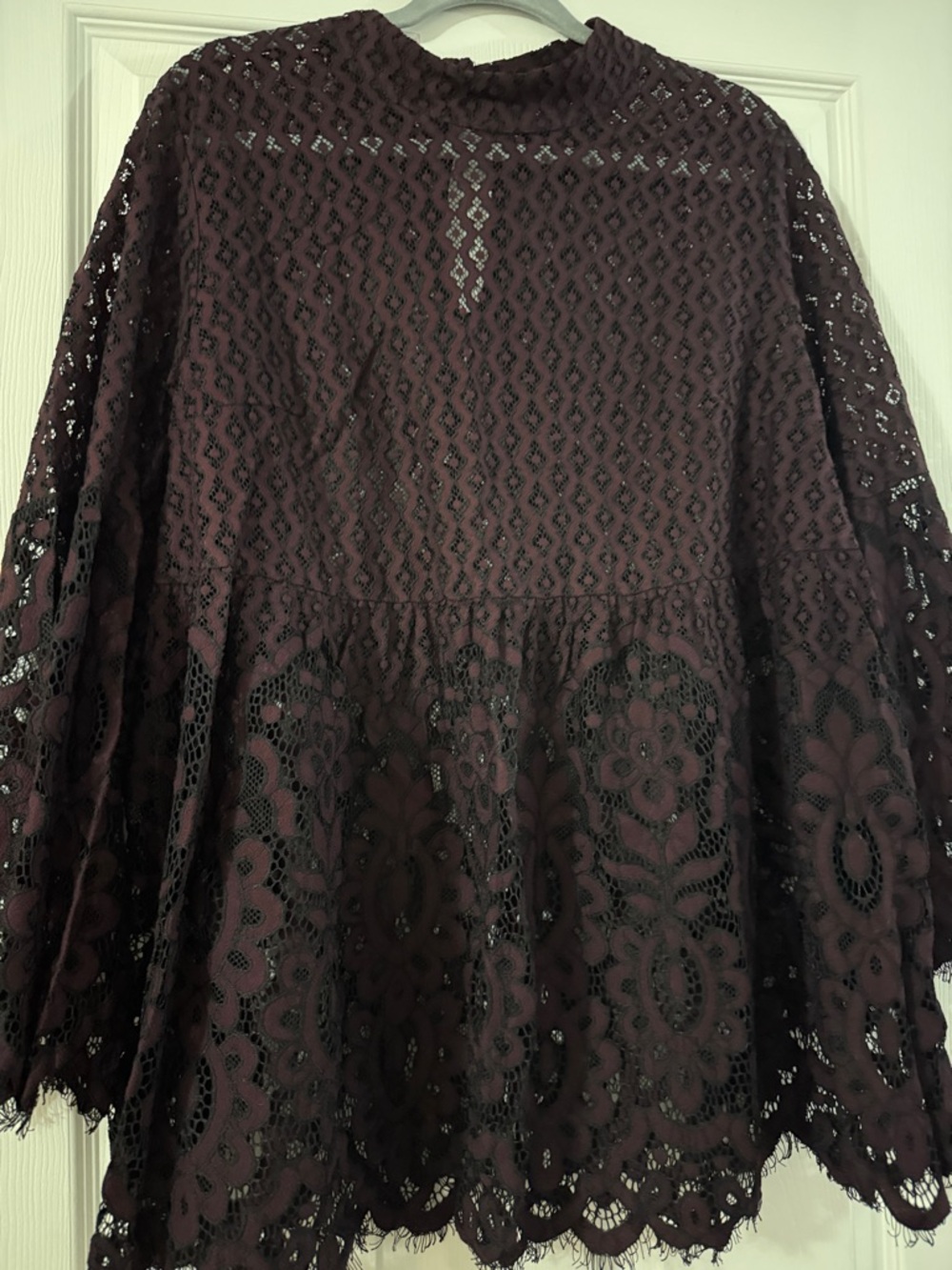 Lane Bryant Lace Top in Deep Plum Size 16